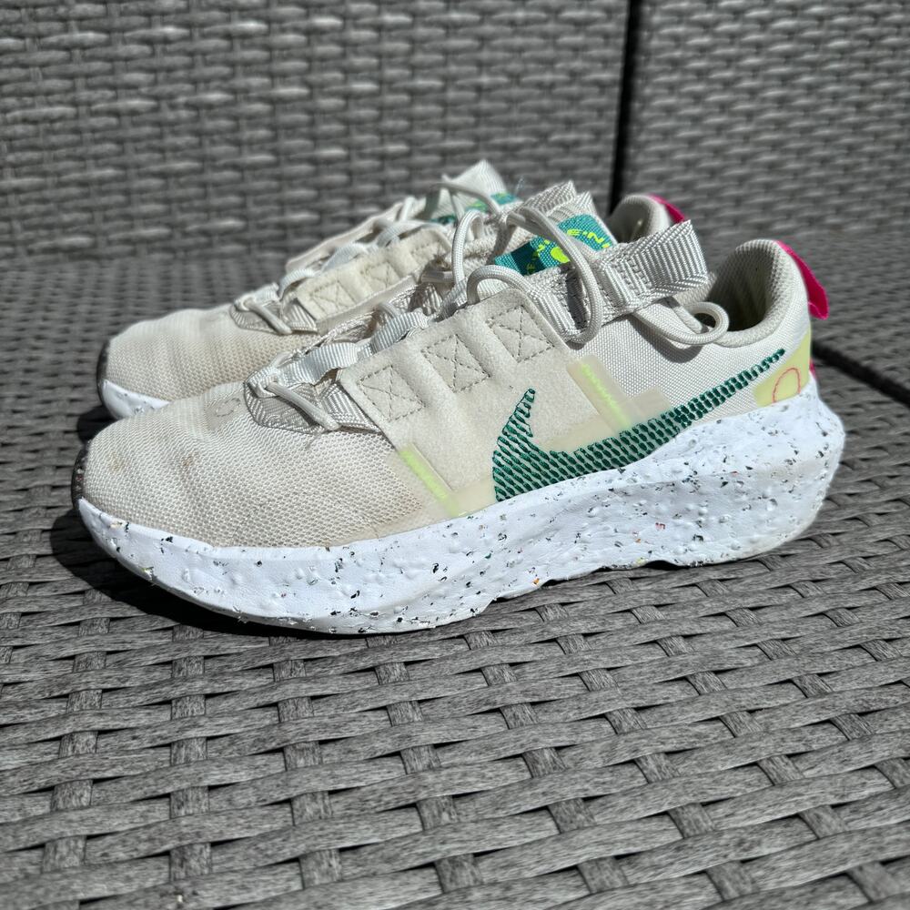 Nike Crater Impact CW2386-004 Womens 8 Sail Beige Green Pink Running Shoes